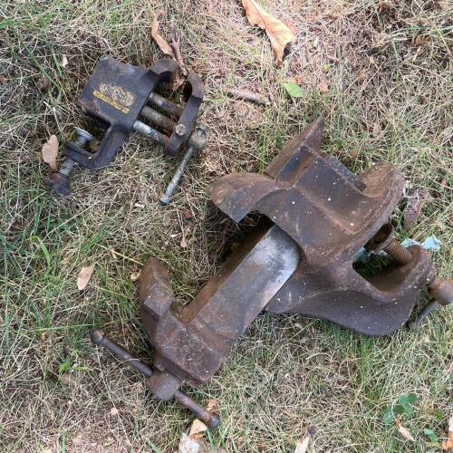 Workbench Vises Including Hobby Master Japan No. 5923 and Large Cast Iron Vise
