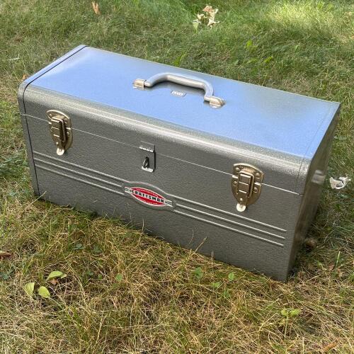 Vintage Craftsman Metal Toolbox with Removable Tray