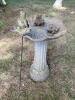 Plastic/Resin Bird Bath with Frogs and Bird Stake