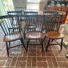 Set of Six Hitchcock Painted Windsor Dining Chairs