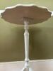 Scalloped-Edge White Wood Pedestal Table - 5