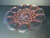 Pink Depression Glass Plate with Geometric Pattern