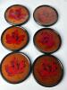 Canadian Maple Leaf Wooden Drink Coasters With Stand - 3