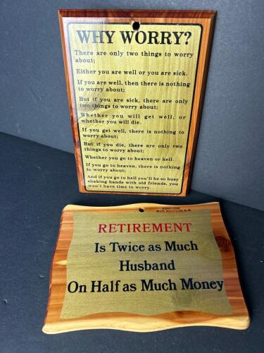 Two Wooden Novelty Plaques From Indian Head - White Mountains NH