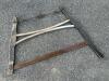 Antique Bow Saw with Wooden Frame and Iron Blade