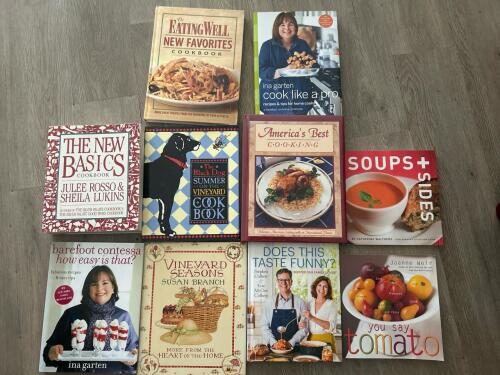 Cookbooks Including Barefoot Contessa, Vineyard Seasons, Black Dog & More