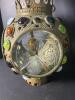 MCM Jeweled Glass and Brass Hanging Lantern in Moorish-Style - 3