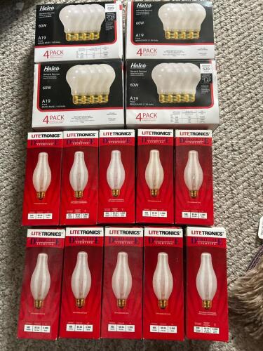 New Incandescent Light Bulb Lot