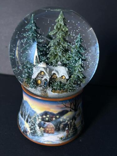 Winter Holiday Snow Globe with Cottage Scene