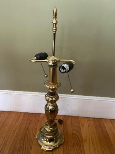 Brass-Style Double Socket Table Lamp
