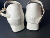White Faux Leather Low Heel Ankle Strap Shoes Size 37 - 4