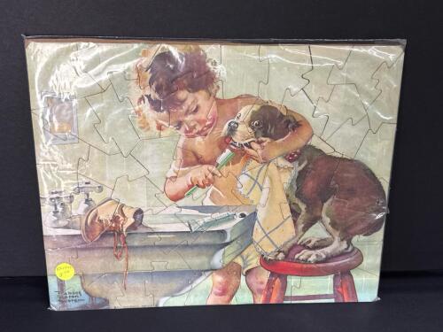 Vintage Frances Brundage-Style Child and Dog Jigsaw Puzzle