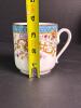 Victorian-Style Mustache Cup and Saucer Set with Floral Motif - 5