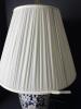 Blue Floral Porcelain Table Lamp with Pleated Fabric Shade - 3