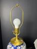 Blue Floral Porcelain Table Lamp with Pleated Fabric Shade - 5
