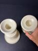 Pair of Lenox Ivory Porcelain Candlestick Holders with Gold Trim - 3