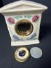 Small Lenox Floral Porcelain Mantel Clock - 9