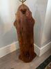 Antique Wall-Mounted Brass and Wood Glass Lamp - 3