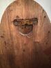 Antique Wall-Mounted Brass and Wood Glass Lamp - 4