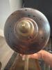 Antique Wall-Mounted Brass and Wood Glass Lamp - 6