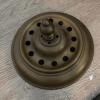 Antique Wall-Mounted Brass and Wood Glass Lamp - 7