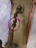 Antique Wall-Mounted Brass and Wood Glass Lamp - 11