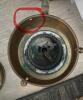 Antique Wall-Mounted Brass and Wood Glass Lamp - 12
