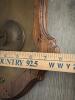 Antique Wall-Mounted Brass and Wood Glass Lamp - 14