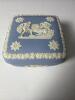 Blue Jasperware Trinket Box with Classical Reliefs