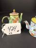 Pair of Enamel Miniature Teapots, Bee and Rabbit Motifs - 7