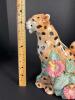 1992 EF Cheetah-Shaped Ceramic Teapot With Floral Detail - 6