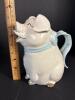 Fitz and Floyd Pig Pitcher With Blue Scarf Ceramic - 7