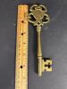Ornate Brass Skeleton Key in Victorian-Style - 3
