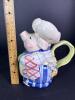 Fitz and Floyd Pig Chef Teapot Hand-Painted Ceramic - 7