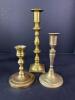 Three Brass Candlesticks in Traditional Style