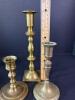 Three Brass Candlesticks in Traditional Style - 2