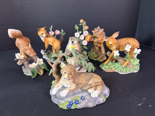 Lenox Woodland Animal Figurines with Wildflower Accents
