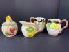 Omnibus Ceramic Basketweave Fruit Creamer, Sugar, and Mugs Set