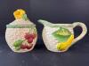 Omnibus Ceramic Basketweave Fruit Creamer, Sugar, and Mugs Set - 2
