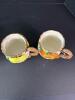 Omnibus Ceramic Basketweave Fruit Creamer, Sugar, and Mugs Set - 9