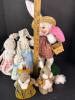 Annalee Easter Bunny Doll with Handmade Fabric Rabbits and Squirrels - 2