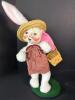 Annalee Easter Bunny Doll with Handmade Fabric Rabbits and Squirrels - 5