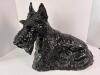 Large Ceramic Scottish Terrier Dog Sculpture in Black Glaze