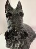 Large Ceramic Scottish Terrier Dog Sculpture in Black Glaze - 7