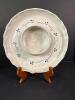 Handmade Pottery Chip and Dip Plate With Blue Floral Motif