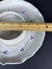 Handmade Pottery Chip and Dip Plate With Blue Floral Motif - 2