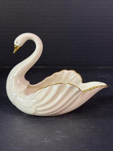 Small Lenox Porcelain Swan Dish with Gold Trim