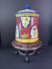 Pier 1 Vallarta Handpainted Earthenware Canister with Lid and Stand