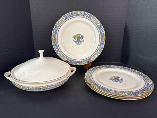 Five Piece Lenox Presidential Collection Autumn Serving Dish and Plates
