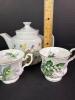Three Piece Bone China Teapot With Floral Cups - 8